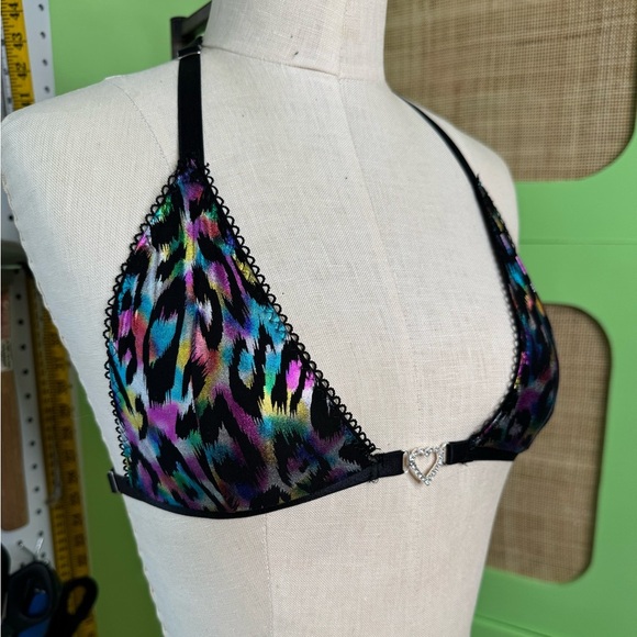 Rainbow Leopard Triangle Bralette - Picture 3 of 6
